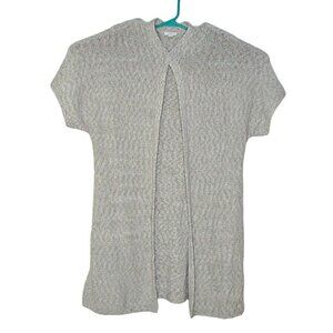 J. Jill Pure Jill Womens Open Front Cardigan Long Sweater Green Heathered Small